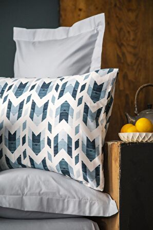 İssimo Home Pruva 145 TC Geometrik Pamuk Çift Kişilik Nevresim Takımı