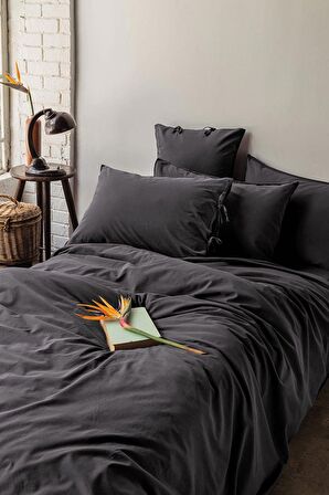 Savanna Blacky Yıkanmış %100 Pamuk Poplin Çift Kişilik Nevresim Takımı