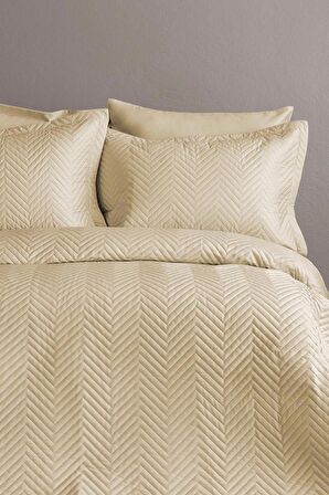 Simply Orchid Beige Pamuk Saten Nevresim Takımı King