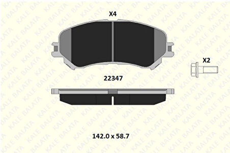 Renault On Fren Balatası Renault Megane IV 15> Scenic IV 15> Talısman 15> G:142 MM Y:58,5mm K:18,6 MM - Kale B 22347 185 14 Ans