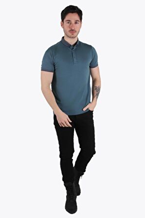 1694 Ayaklı Gömlek Yaka T-shirt