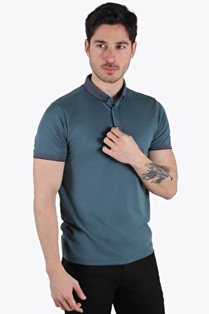 1694 Ayaklı Gömlek Yaka T-shirt
