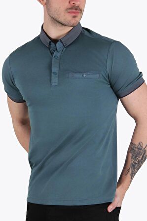 3535 Cepli Ayaklı Yaka T-shirt