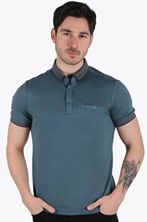 3535 Cepli Ayaklı Yaka T-shirt