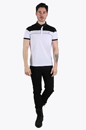 3714 Parçalı Ayaklı Yaka T-shirt