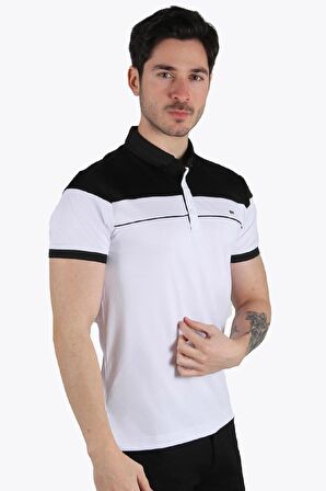 3714 Parçalı Ayaklı Yaka T-shirt