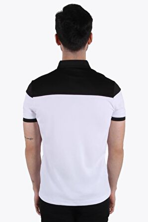 3714 Parçalı Ayaklı Yaka T-shirt