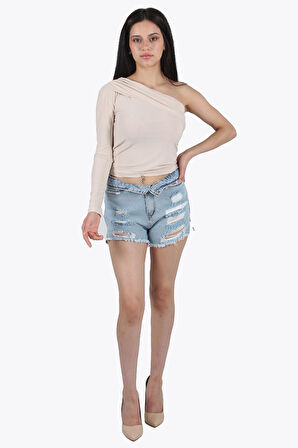 3045 Tek Omuz Sendy Bluz