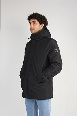 1014 İçi Parçalı Kapşonlu Mont