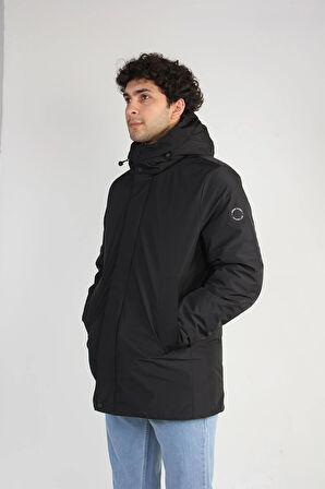 1014 İçi Parçalı Kapşonlu Mont