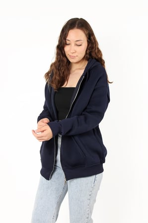 2501 Fermuarlı Kapşonlu Sweat