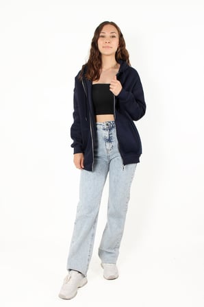 2501 Fermuarlı Kapşonlu Sweat