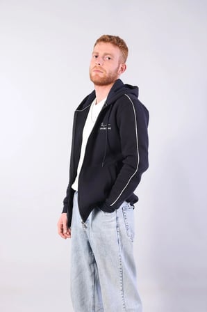 8625 Overdose Nakışlı Fermuarlı Kapşonlu Sweat
