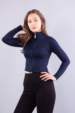 6635 (N-2283) Fermuarlı Dik Yaka Modal Sweat