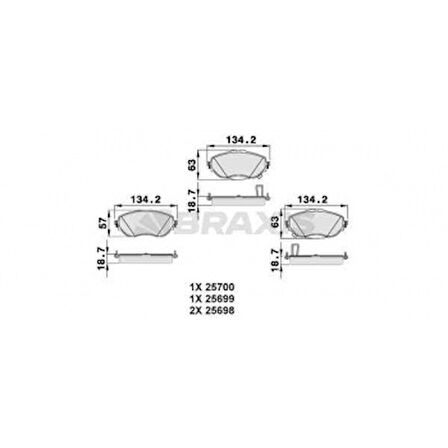 Toyota On Fren Balatası Toyota Corolla 2013-> Aurıs 2012-> 1.33 1.6 Benzinli 1.4 D4d Dizel - Braxıs Ab0493