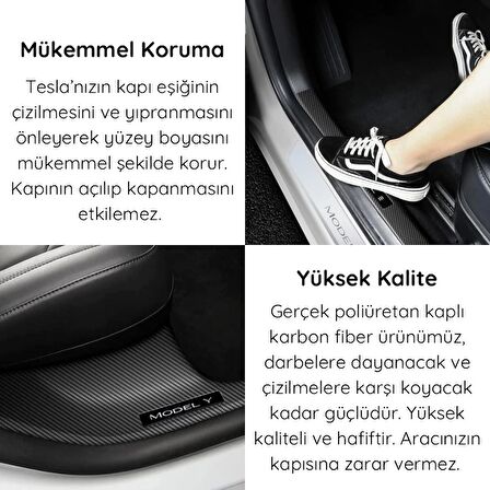 TESLA MODEL Y ÖN KAPI KARBON EŞİKLİK VE ARKA YAN TEKMELİK SETİ