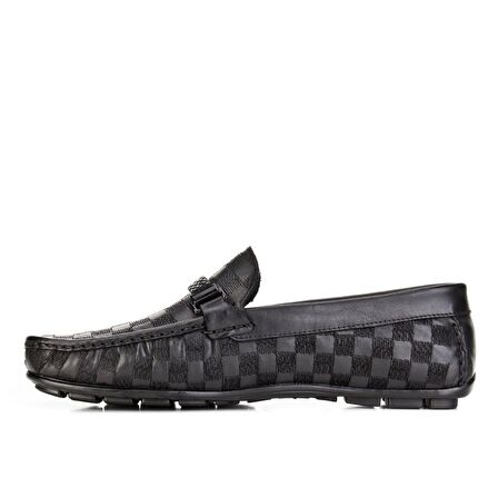 Cabani Erkek Örgü Detaylı Tokalı Loafer Bağcıksız 