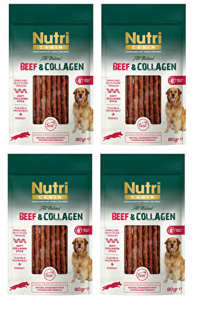 Nutri Canin Sığır Etli ve Kolajenli Tahılsız Köpek Et Ödülü 80 Gr. X 4 Adet