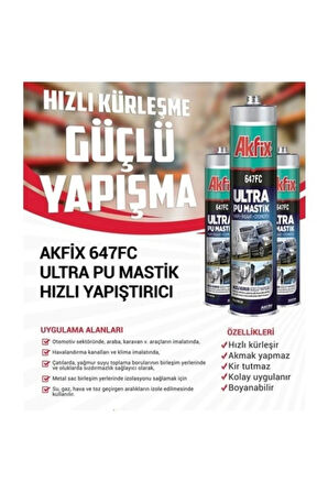 AKFİX 647FC ULTRA PU MASTİK GRİ RENK 280 ML 1 ADET 