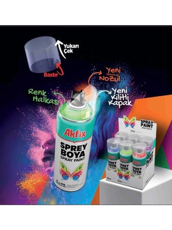 Akfix Mavi Sprey Boya Parlak 400 ML Ral :5017 1 Adet Tüm Yüzeylere Uygun
