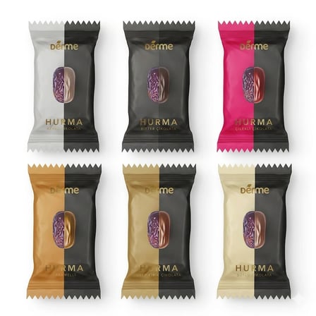 Hurma - Bademli Çikolata Kaplı (Bitter, Sütlü, Beyaz, Karamel, Çilek, Kıtır) 500 g