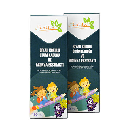 Ralila Siyah Üzüm Kabuğu - Aronya Ekstraktı 150 ml x2 Adet