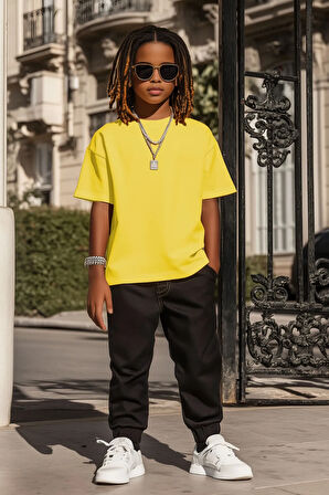 Sarı Çocuk T-shirt Unisex | %100 Pamuk |