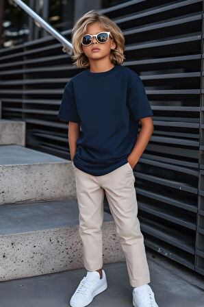 İndigo Çocuk T-shirt Unisex | %100 Pamuk |