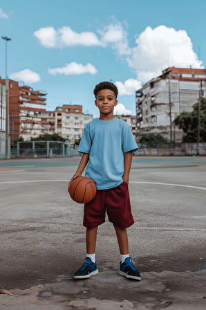 Mavi Çocuk T-shirt Unisex | %100 Pamuk |