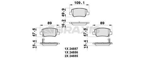 Toyota Fren Balatası Arka Avensis 2009-> Aurıs 1.6 D4d 2015-> Rav4 2015-> - Braxıs Ab0278