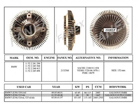 Bmw Fan Termigi Bmw E30 E34 E36 - Fanex 2132568