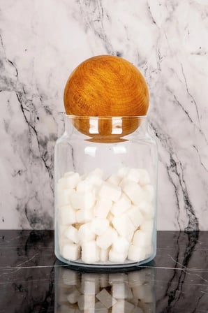 3'lü Ahşap Top Kapaklı Cam Kavanoz Seti Saklama Kabı Baharatlık Bakliyat Seti 1300 Ml-800 Ml-500 ml