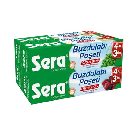 Sera Buzdolabı Poşeti Orta Boy 20 Li X 16 Adet
