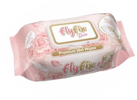 FLYFİX ROSE GÜL KOKULU ISLAK HAVLU 100 ADET X 12 PAKET