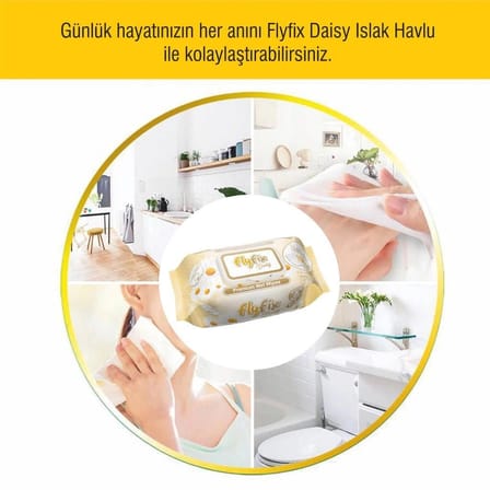 FLYFİX DAISY PAPATYA KOKULU ISLAK HAVLU 100 ADET X 12 PAKET