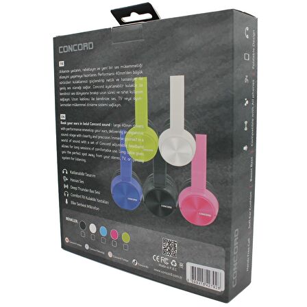 (Renkli) Mikrofonlu Kulaklık Concord C-942A