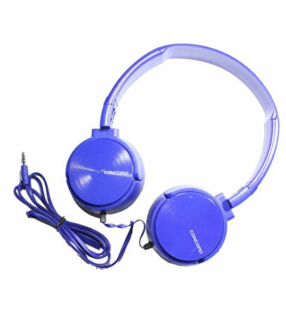 Concord C-942 - Mikrofonlu Stereo Kulak Üstü Kulaklık Cep Telefonu ve Tablet Uyumlu - Mavi