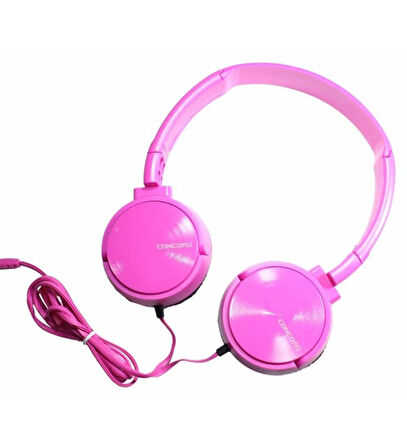 Concord C-942 - Mikrofonlu Stereo Kulak Üstü Kulaklık Cep Telefonu ve Tablet Uyumlu - Pembe