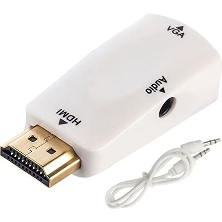 Concord C-844 HDMI To VGA Dönüştürücü Adaptör + Aux Kablo