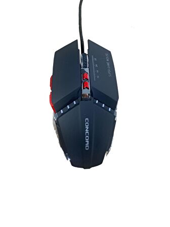 Concord C-24 Kablolu Metal Kasa 3200 DPI RGB Işıklı Oyuncu Mouse