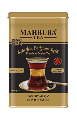 Mahbuba STD 2574 Premium İthal Seylan Sri Lanka Ceylon Kaçak Siyah Yaprak Çayı 1kg Teneke