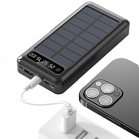 Sprange SRP22 Solar Güneş Enerji Panelli Dahili Kablolu 20.000 mAh Powerbank 