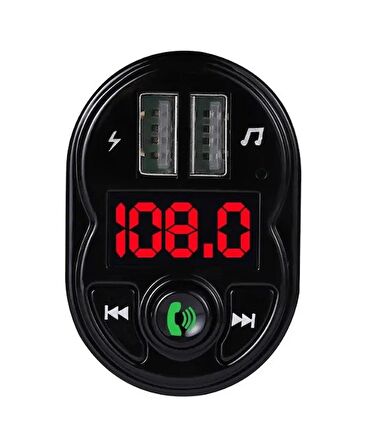 Concord C615  3.1A Çift USB & Şarj  Flash Bellek Girişi  Bluetooth Fm Transmitter