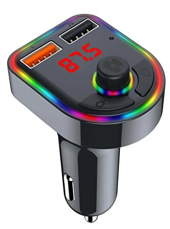 Concord C-616 Rgb Işıklı 2.1 A Şarj USB & TF Girişi Bluetooth 5.1V Fm Transmitter 