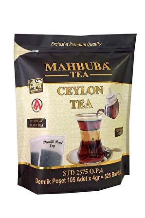 Mahbuba Tea Std 2575 Ithal Seylan Sri Lanka Ceylon Kaçak Demlik Poşet Siyah Yaprak Çayı 105x4gr