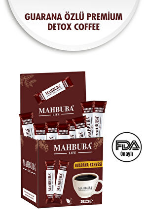 Mahbuba Guarana Özlü Premium Detox Form Diyet Kahve Gün Boyu Enerji 1 Aylık - ( 30 Kullanım ) Net 60gr