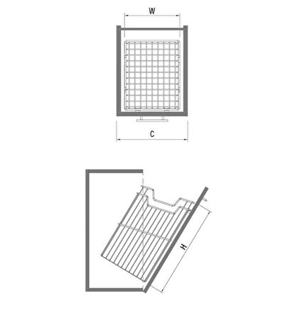 Starax 8112 Krom Askılı Çamaşır Sepeti 280X280X500