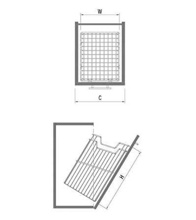 Starax 8114 Krom Askılı Çamaşır Sepeti 380X290X500