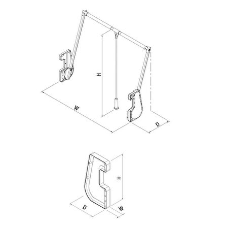 Starax 6014 Gri Gardrop Asansörü 15 Kg