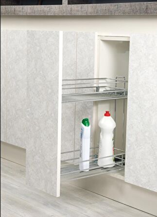 Starax 2441 Krom Tezgah Altı Deterjanlık Çift Açılım Sol
